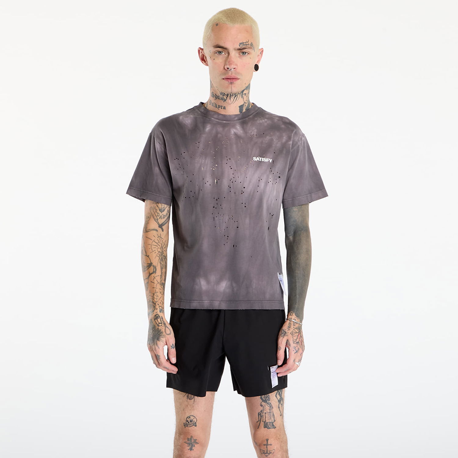 T-shirt Satisfy MothTech T-Shirt Sun Bleached Shark Grå | 11006-SBSH-SAB, 0