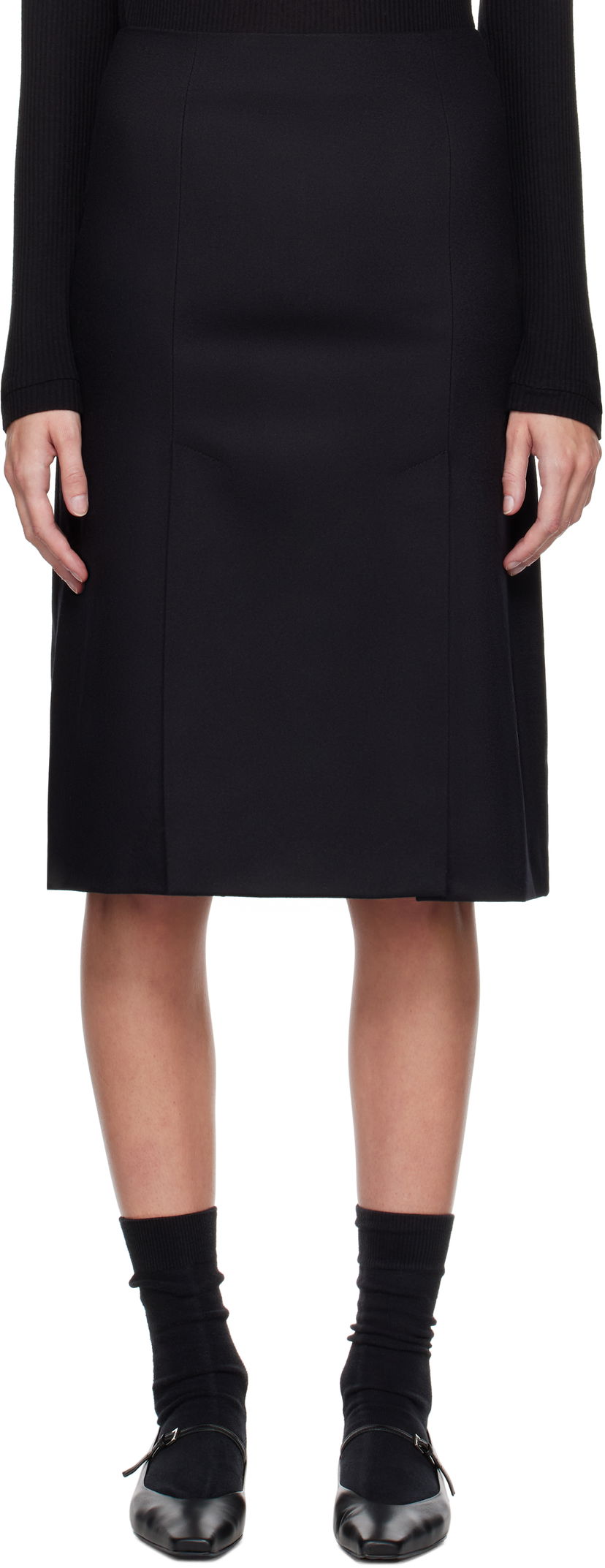 Kjol Loulou de Saison Loulou de Saison Helmi Midi Skirt Svart | HELMI