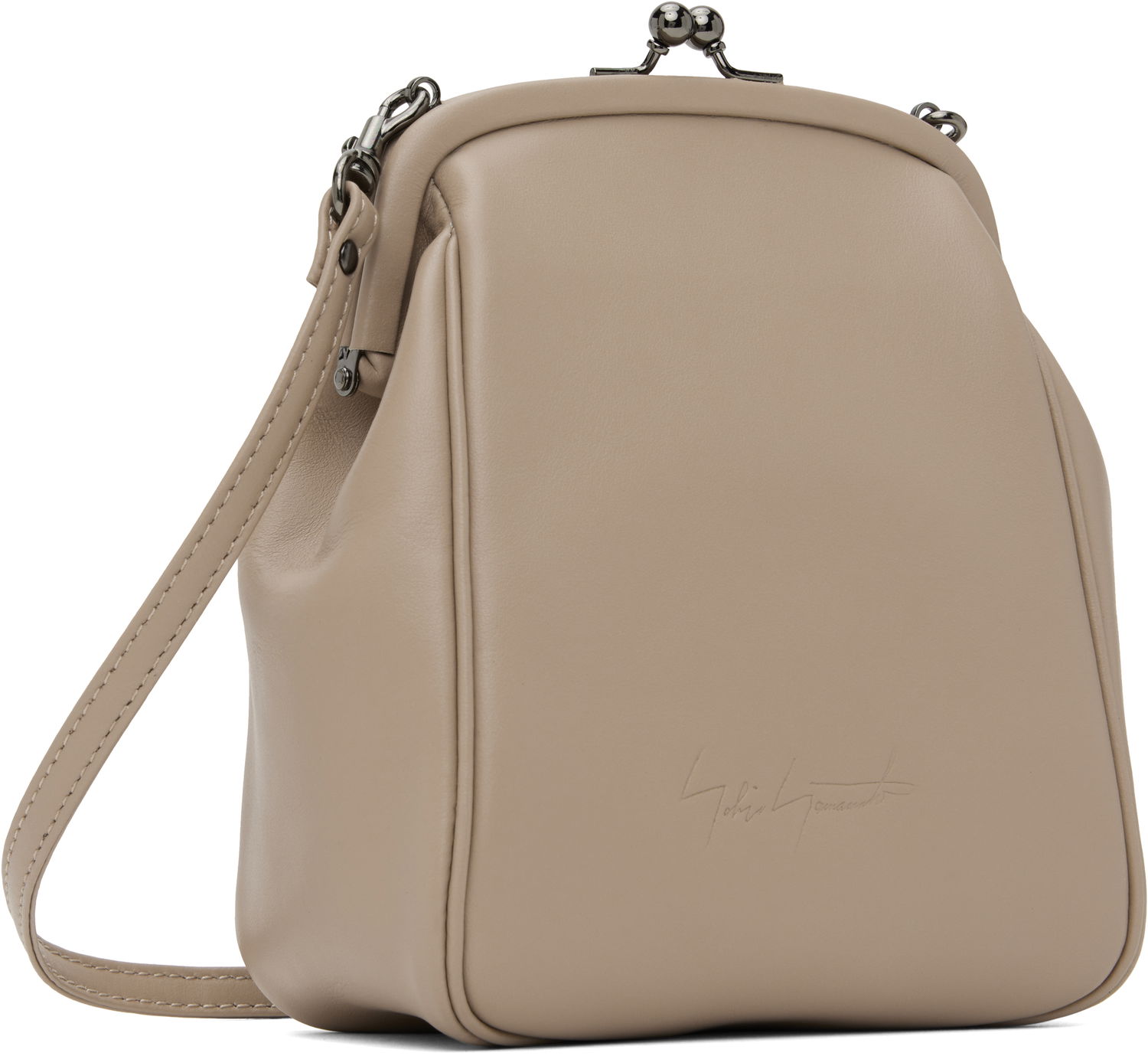 Handväska Yohji Yamamoto Yohji Yamamoto Clasp Shoulder Bag Beige | DT-A92-706, 1