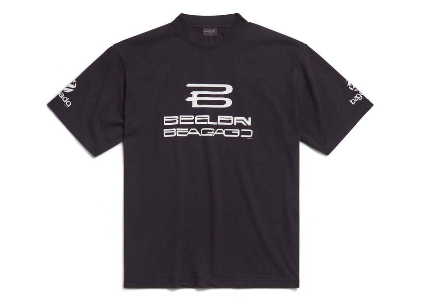 T-shirt Balenciaga AI Generated Medium Fit T-shirt Black Svart | 764235 TQVG1