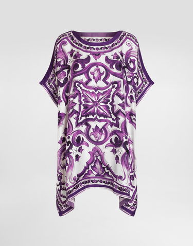 Klä Dolce & Gabbana Dolce & Gabbana Majolica-Print Twill Kaftan Purpur | F6TTETHI1TKIP3TN, 0
