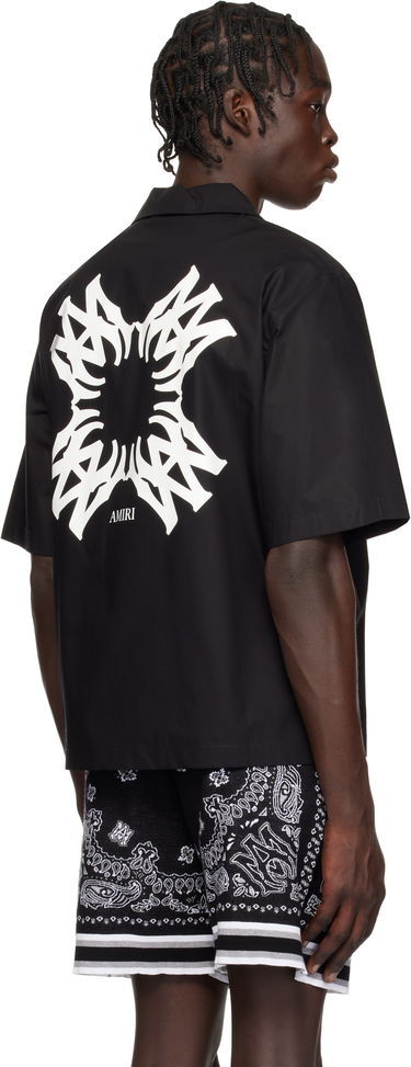 Skjorta AMIRI Quad Logo Print Bowling Shirt Svart | AMSTCA1075, 2