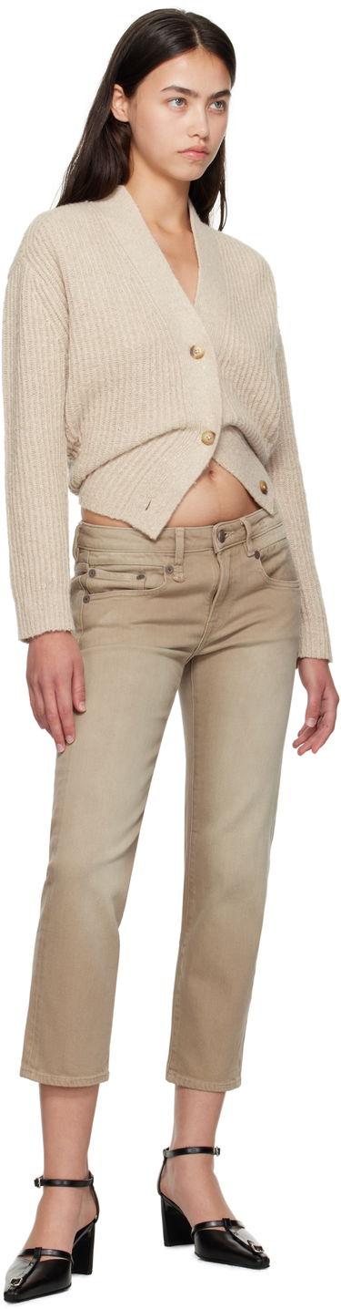 Sweater R13 R13 Split Hem Ribbed Cardigan Beige | R13WY296-Y211A, 3
