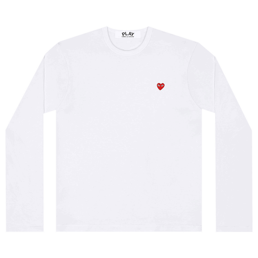 T-shirt Comme des Garçons PLAY Small Heart Long-Sleeve T-Shirt Vit | AZ T308 051 2