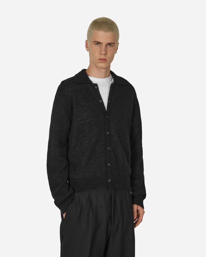 Sweater OUR LEGACY Fuzzy Alpaca Evening Polo Cardigan Svart | M4213ECFSE 001