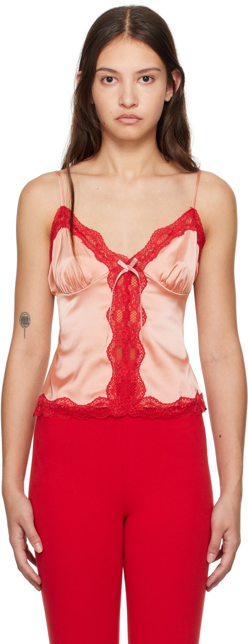 Linne GUIZIO Guizio Blair Lace-Trim Satin Camisole Rosa | H24113W022