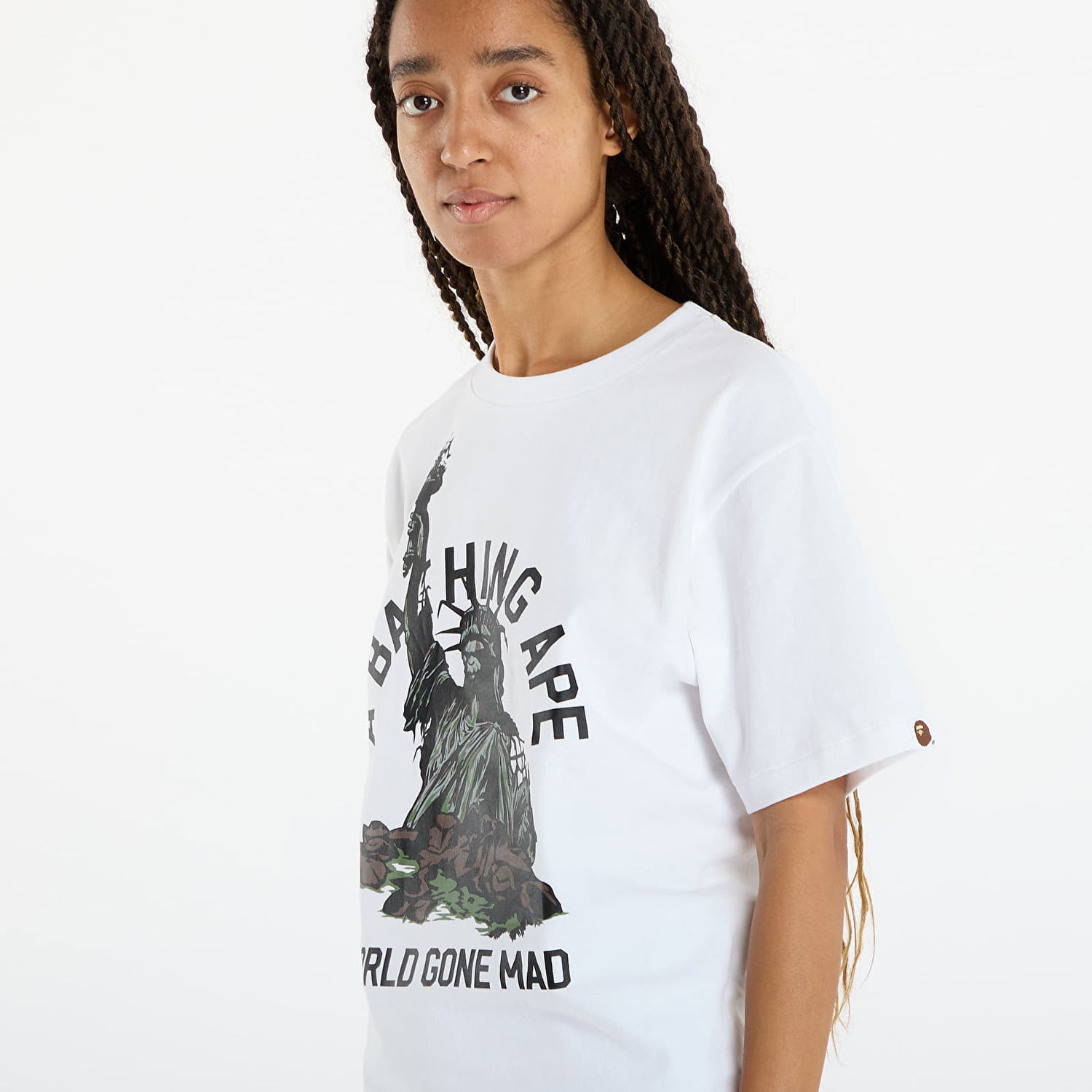 T-shirt BAPE Statue Of Liberty World Gone Mad Graphic T-Shirt Vit | 001TEL801050MWHT, 1