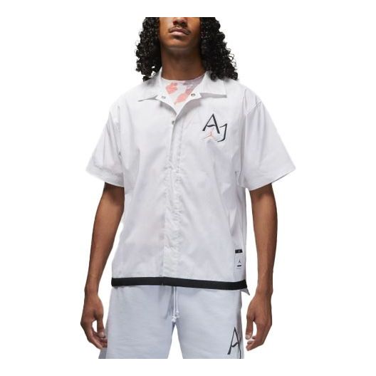 Skjorta Jordan Jordan Short Sleeve Embroidered Shirt Vit | DM1417-100