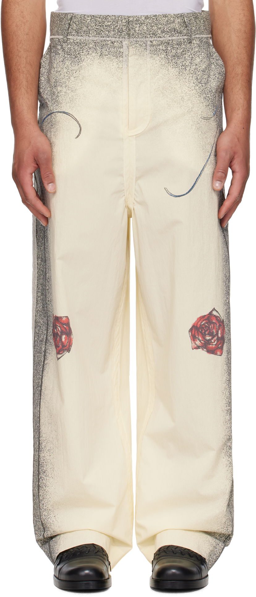 Byxor Jean Paul Gaultier Jean Paul Gaultier 'The Multi-Tattoo' Suit Trousers Beige | 25/34-U-PA192-C589-030030