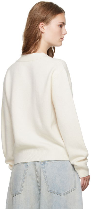 Sweater We11done Jacquard-Logo  Cardigan Vit | WD-KC3-23-621-U-IV, 2