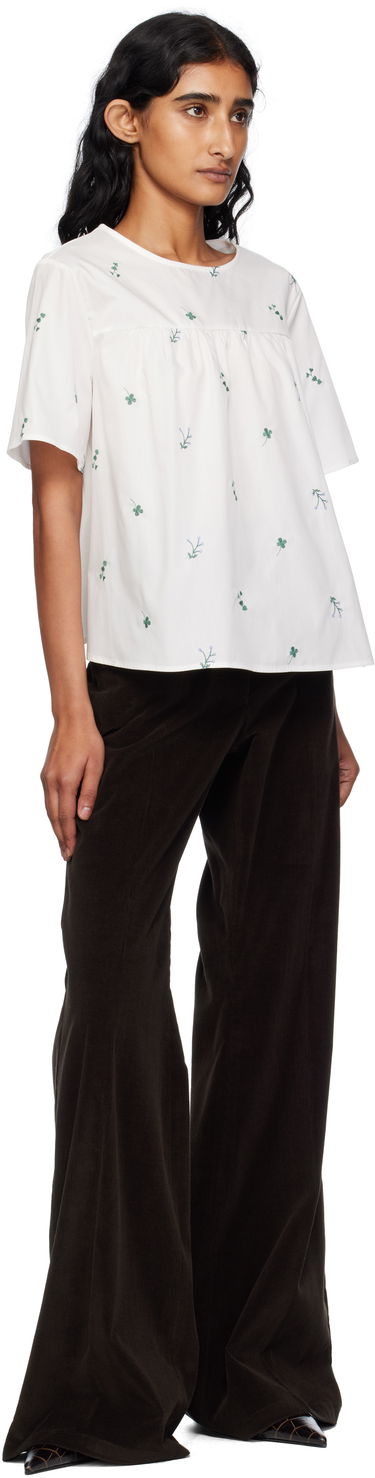 T-shirt Max Mara Weekend Max Mara Edita Floral Embroidered Top Vit | 2515941072600, 3