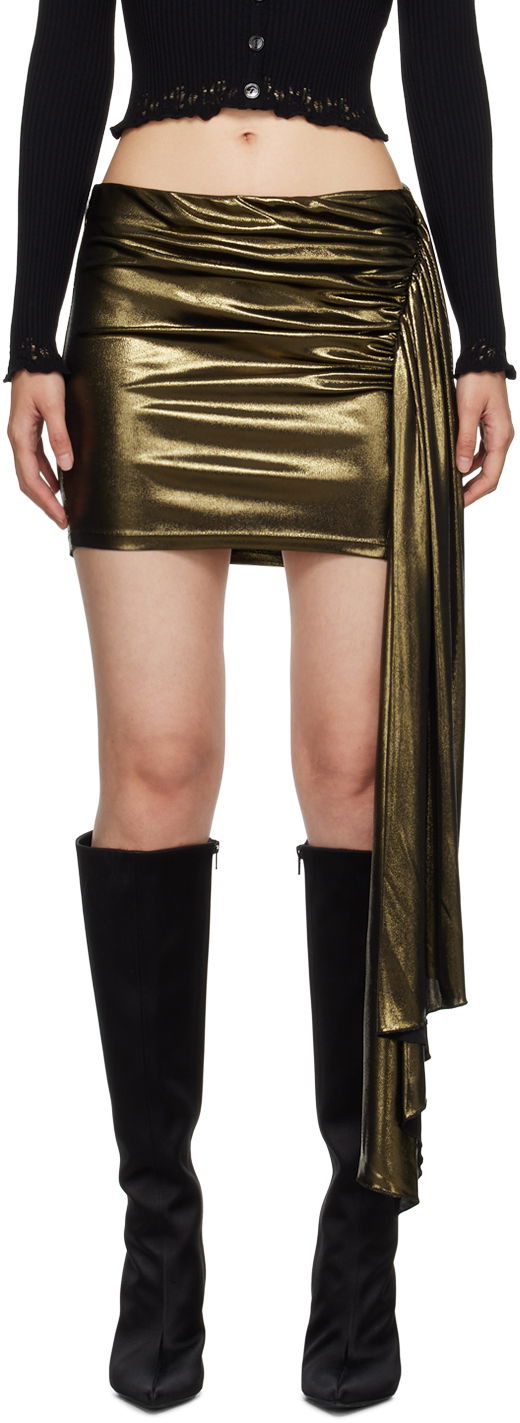Kjol Blumarine Gathered Metallic Mini Skirt Metallisk | A344G013A