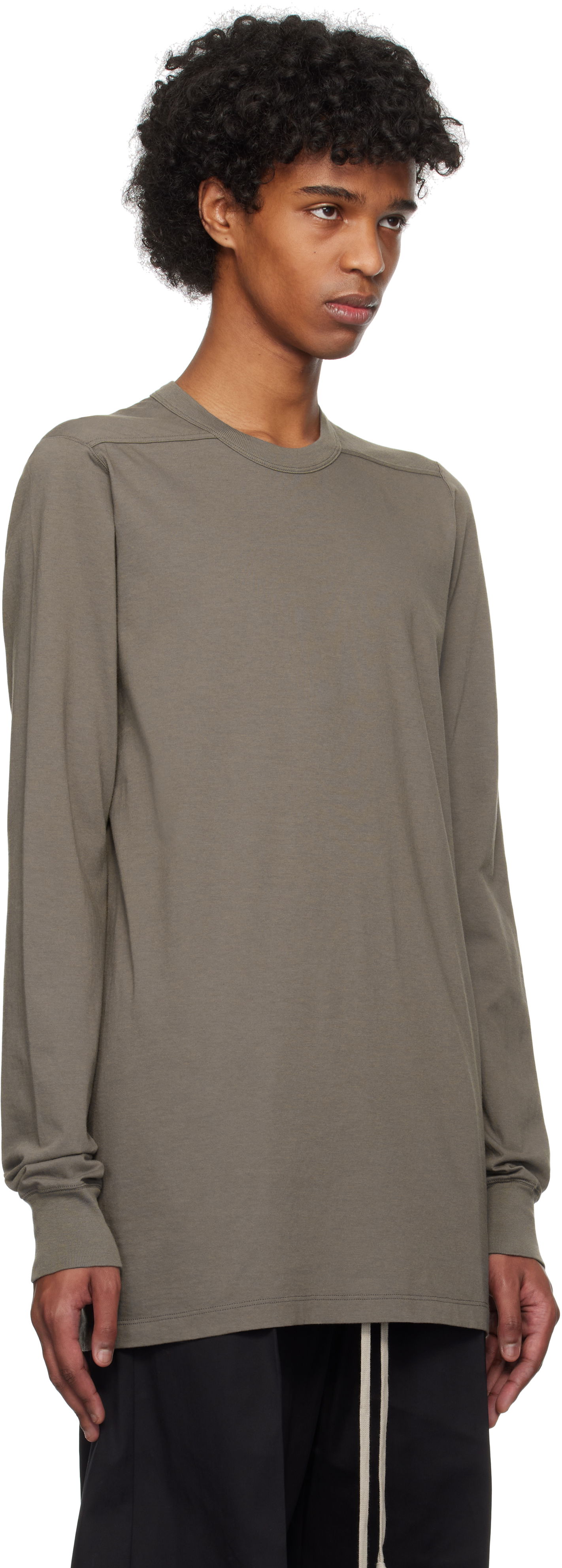 T-shirt Rick Owens Rick Owens Hollywood Level Long Sleeve T-Shirt Grön | RU01E5266 JA, 1