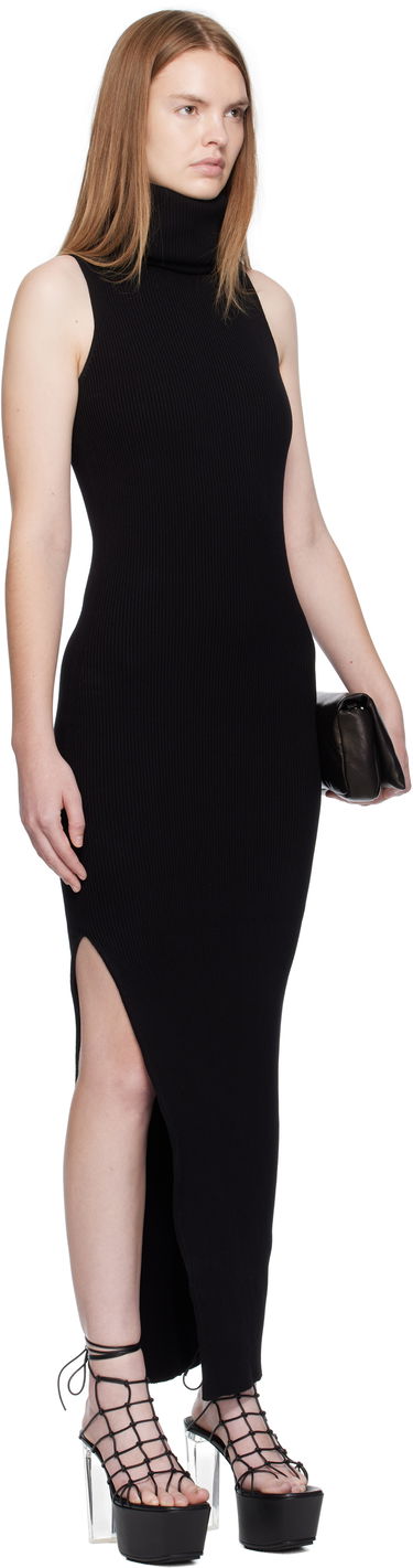 Klä Rick Owens Concordians Ribbed Tube Maxi Dress Svart | RP02E4661 RIBVI, 1
