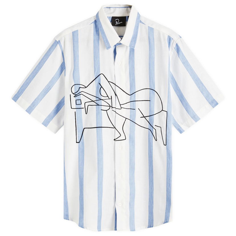 Skjorta By Parra Parra Sleep Now Short Sleeve Shirt, Size Large Blå | 53240-BLU