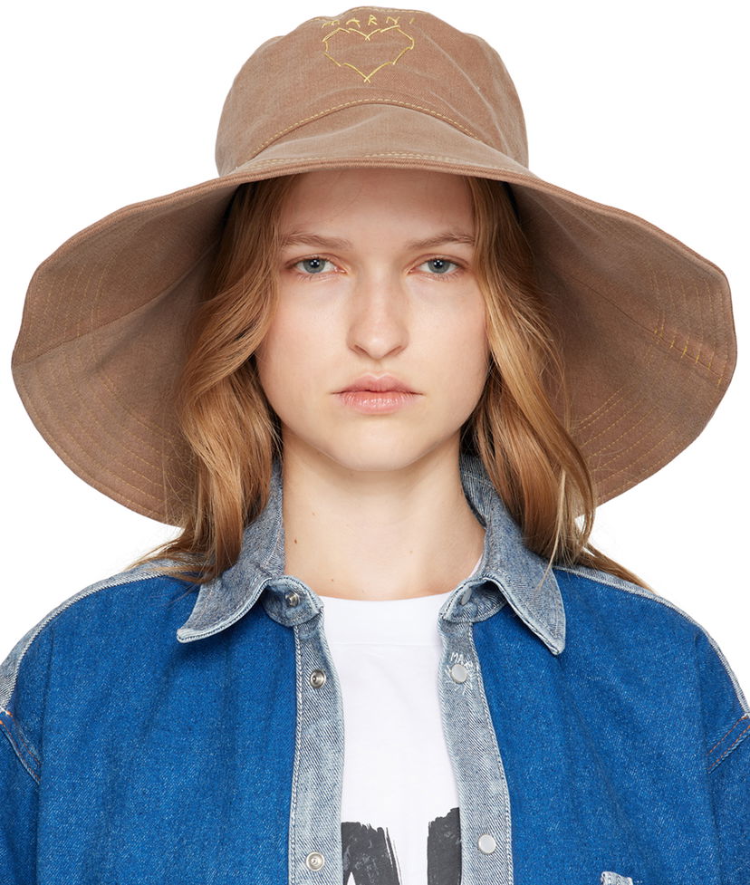 Hatt Marni Denim Hat Brun | CLMC0107S0 USCW76
