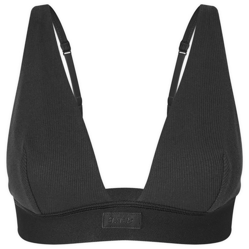 Behå SKIMS Rib Plunge Bralette Svart | BR-PLG-0037-ST