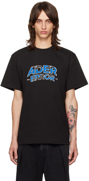 T-shirt ADER ERROR Flocked Logo Graphic T-Shirt Svart | BN25FYTS0101BK, 0