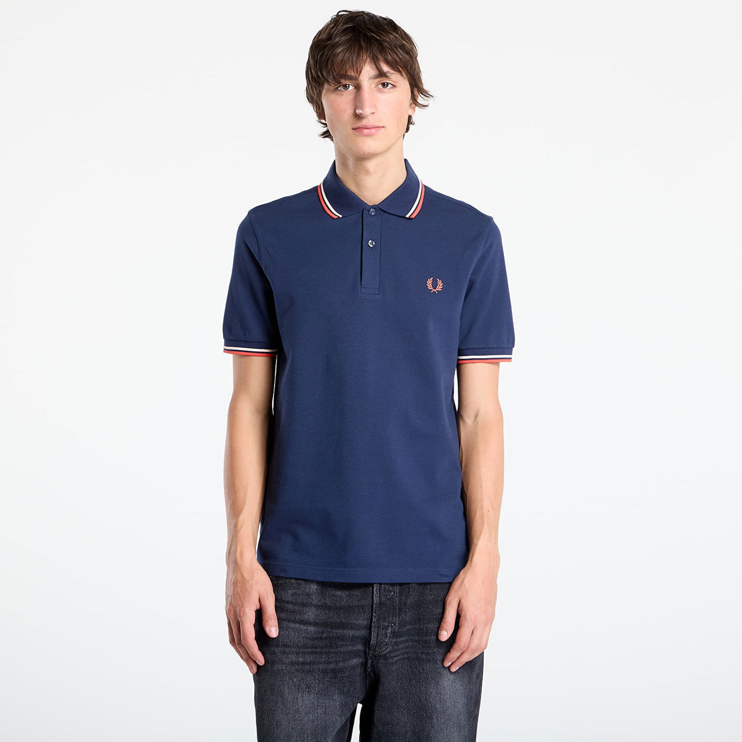 Polotröja Fred Perry Fred Perry Twin Tipped Polo Shirt Mörkblå | M3600 Z57, 0