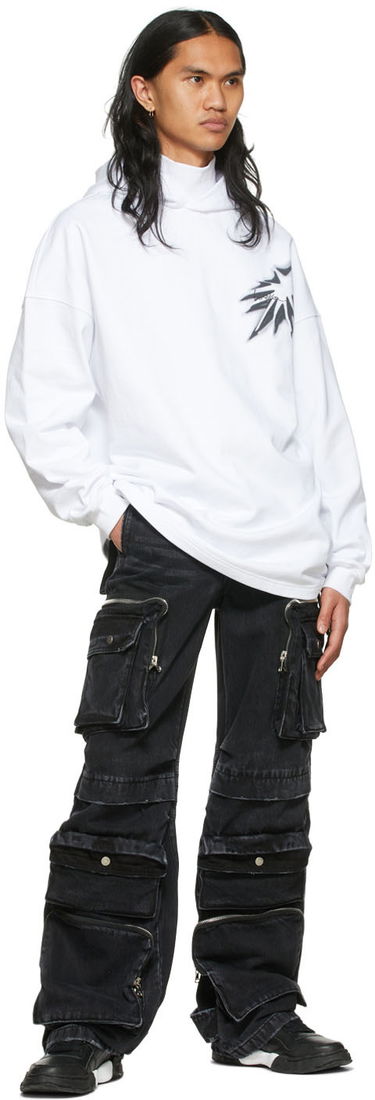 Sweatshirt We11done Graphic Print Cotton Turtleneck Vit | WD-TH1-22-702-U-WH, 3