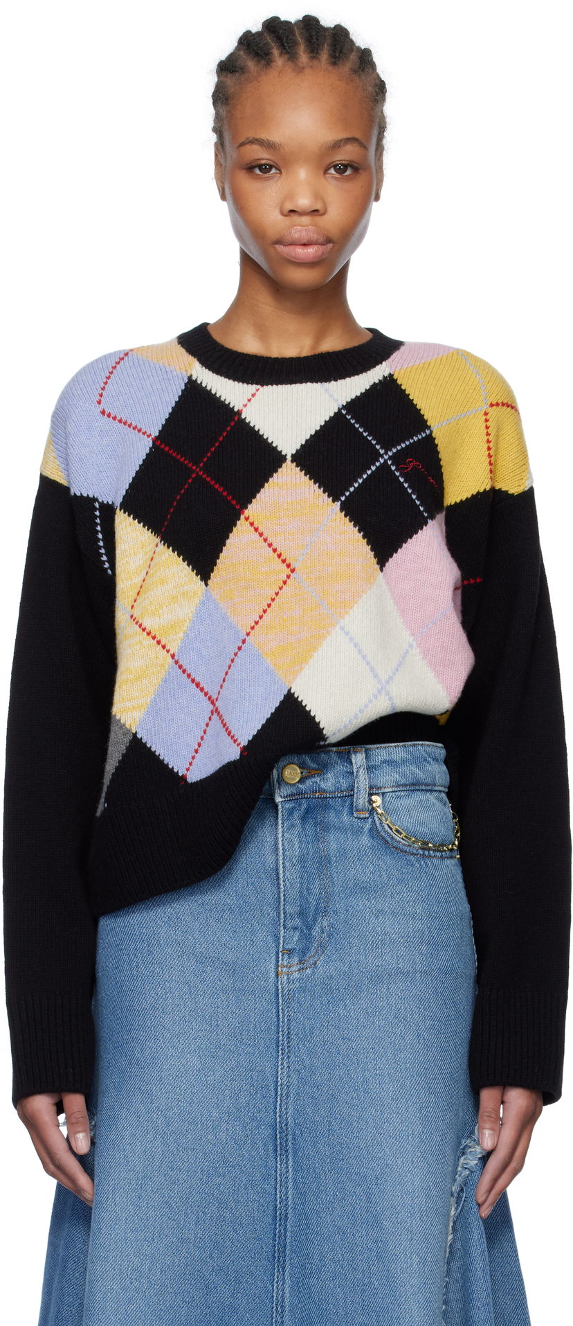 Sweater GANNI GANNI Harlequin Argyle Knit Sweater Flerfärgad | K2379
