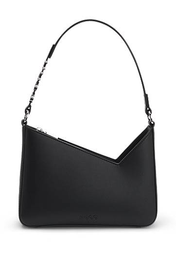 Axelväska BOSS Faux-leather Shoulder Bag with Logo Strap Svart | 50536988