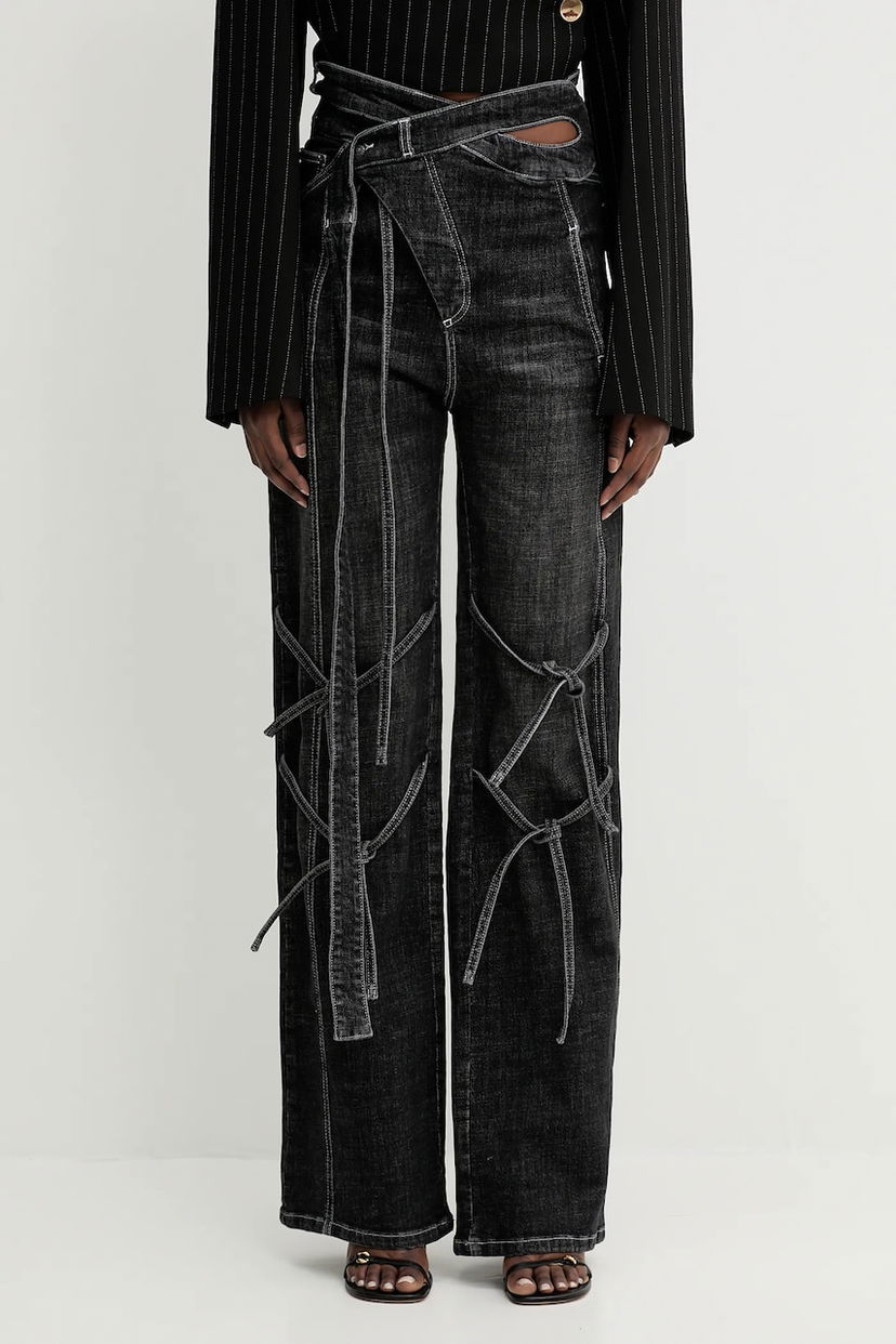 Jeans Ottolinger Ottolinger Strappy Signature Wrap High-Waist Jeans Svart | 117.202617.01