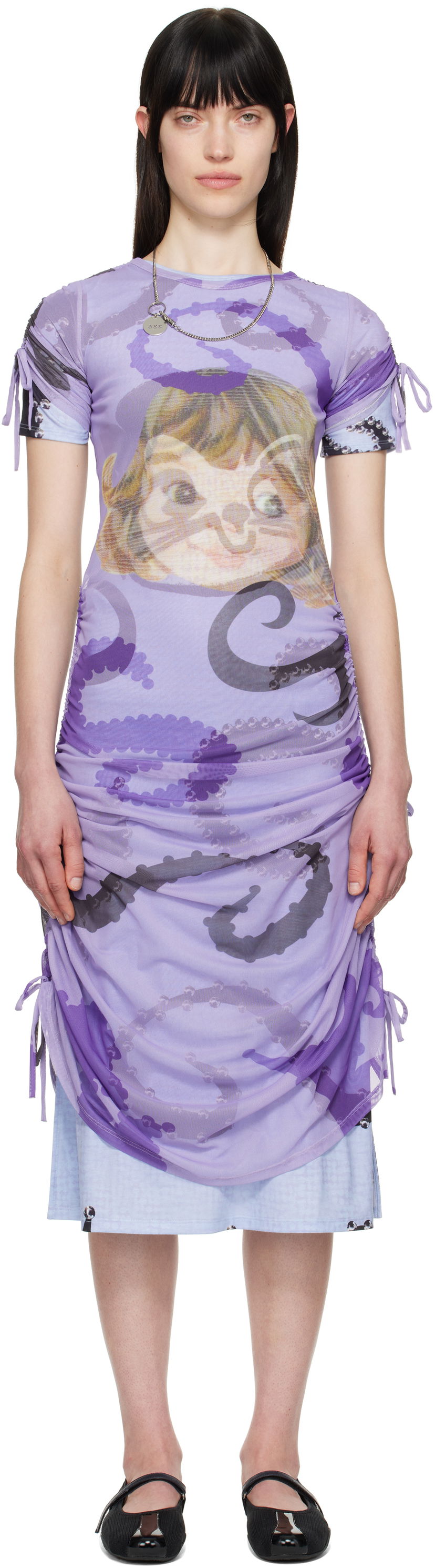 Klä Chopova Lowena Chopova Lowena Ballast Short Sleeve Midi Dress Purpur | 1301