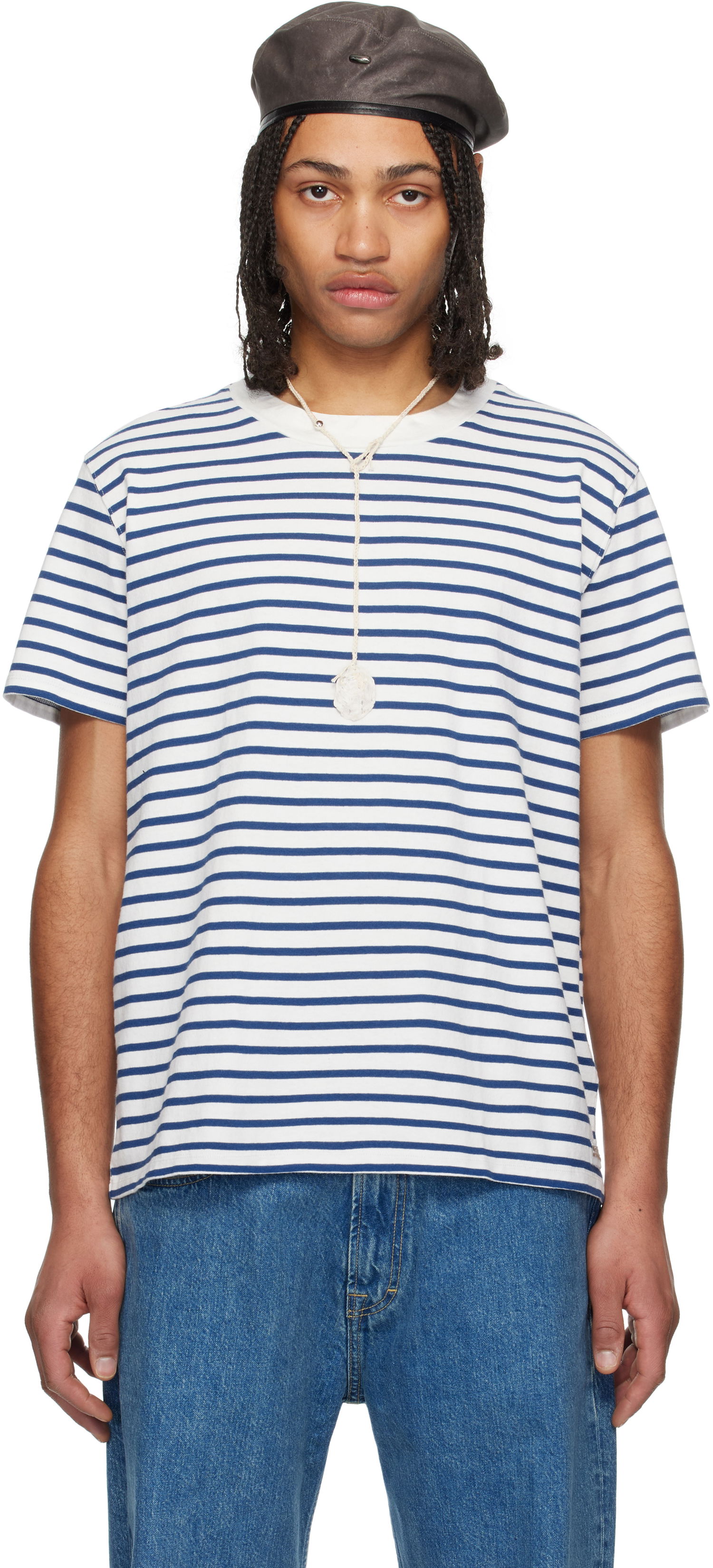 T-shirt OUR LEGACY OUR LEGACY Bliss Striped T-Shirt Vit | M2256BG, 0