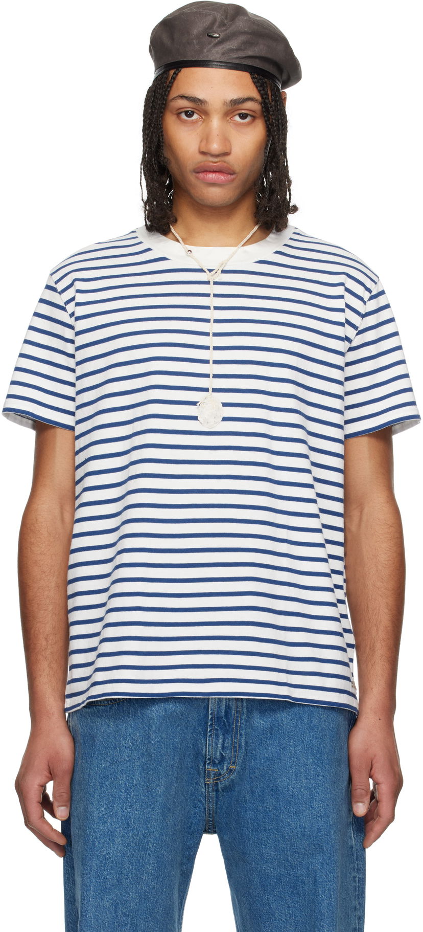 T-shirt OUR LEGACY OUR LEGACY Bliss Striped T-Shirt Vit | M2256BG