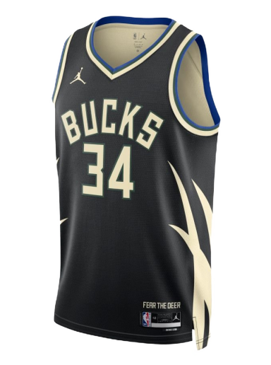 Jersey Jordan Dri-FIT NBA Milwaukee Bucks Statement Edition 2022 Swingman Jersey Svart | DO9533-010