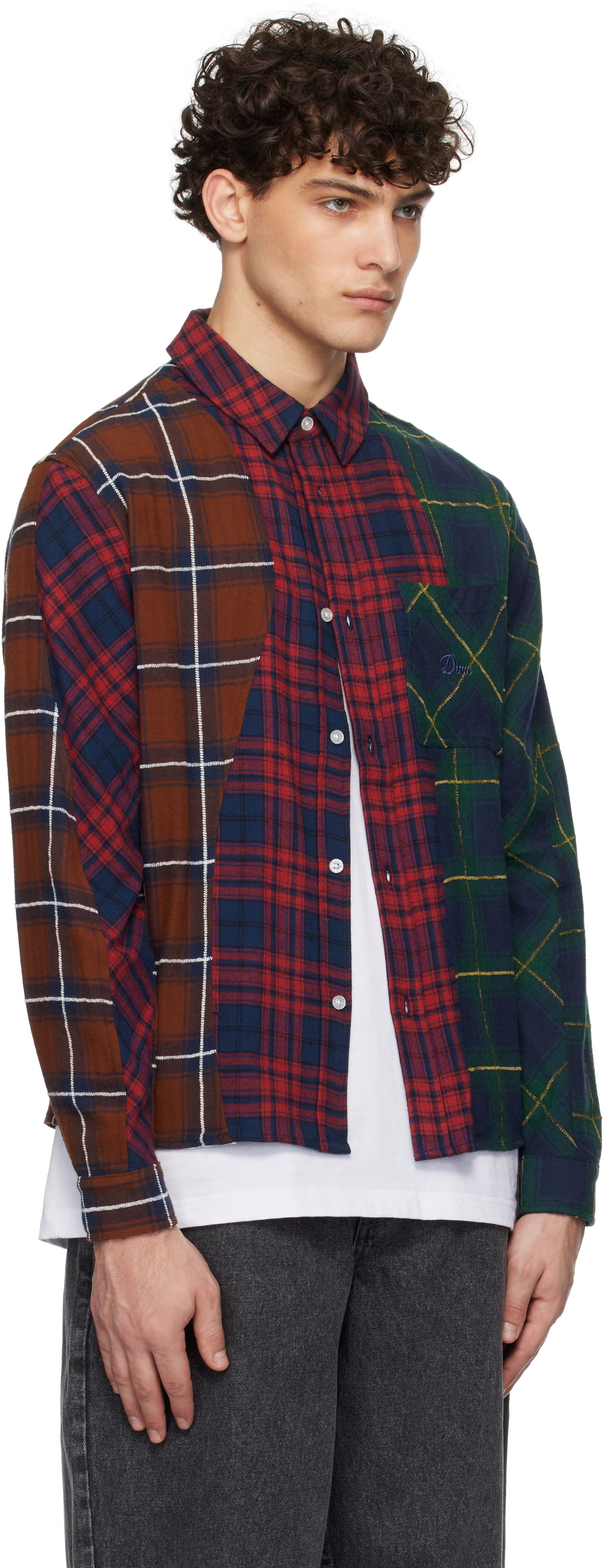 Skjorta Dime Triple Plaid Shirt Flerfärgad | DIMEHO249MUL, 1