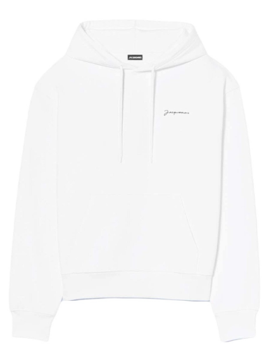 Sweatshirt Jacquemus Le Sweatshirt Brode Embroidered Logo Hoodie Vit | 216JS300-2210 100