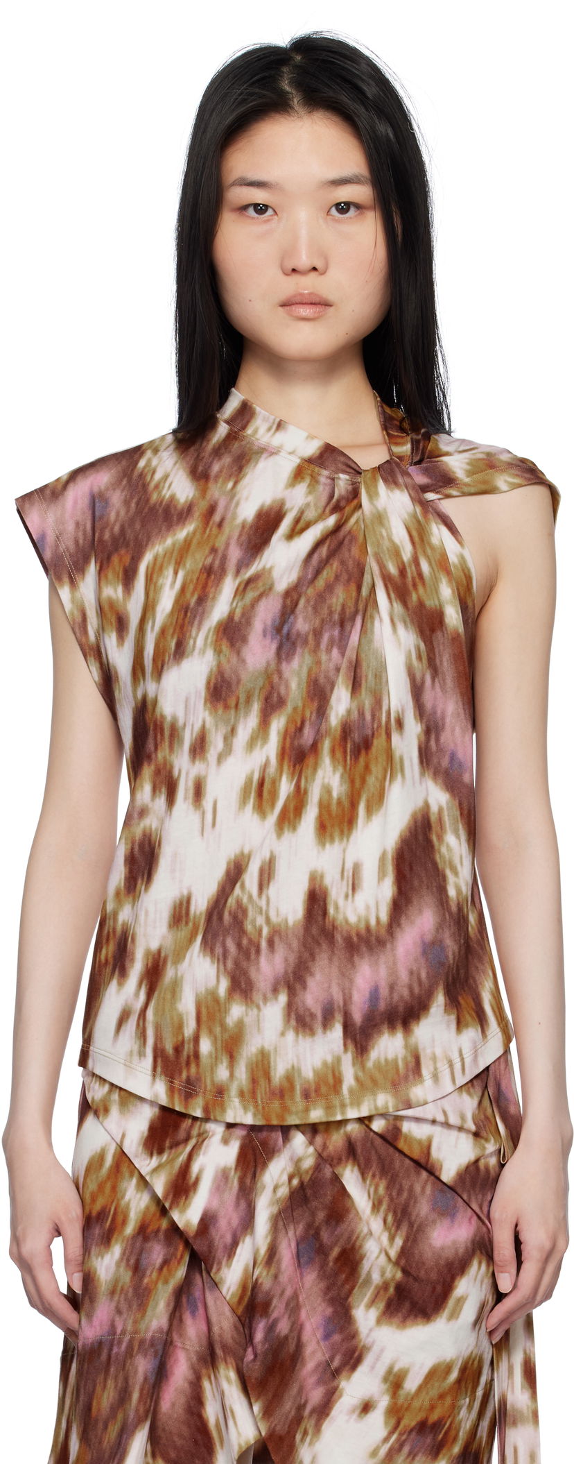 Linne Isabel Marant Étoile Isabel Marant Etoile Nayda Tie Dye T-Shirt Flerfärgad | 25PTS0175FA-C1N09E