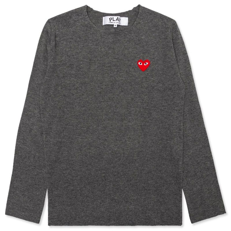 Sweater Comme des Garçons Play Heart Crewneck Sweater Grå | AZ-N067-051-3