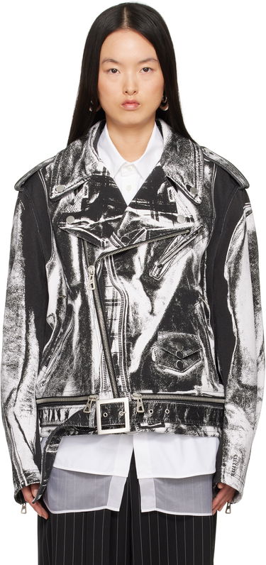 Jacka Jean Paul Gaultier Jean Paul Gaultier Trompe-L’Œil Perfecto Denim Jacket Vit | 25/33-F-BL055I-C569-0001, 0