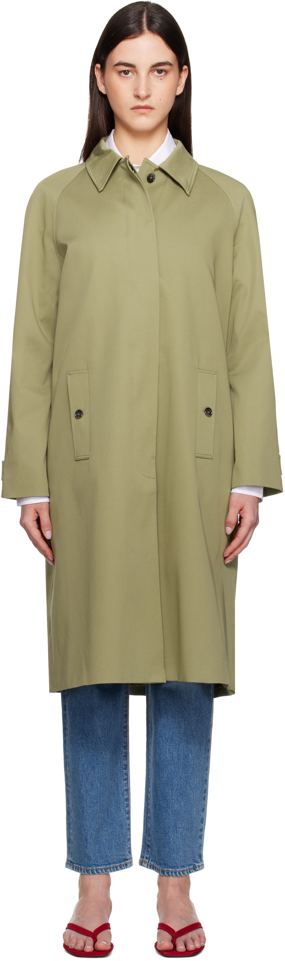 Trenchcoat Anine Bing Anine Bing Randy Trench Coat Grön | A-01-10887-AYG3, 0