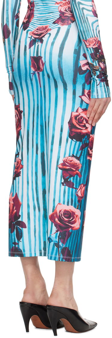 Kjol Jean Paul Gaultier Flower Print Maxi Skirt Blå | 24/25-F-JU088-J551-503001, 2