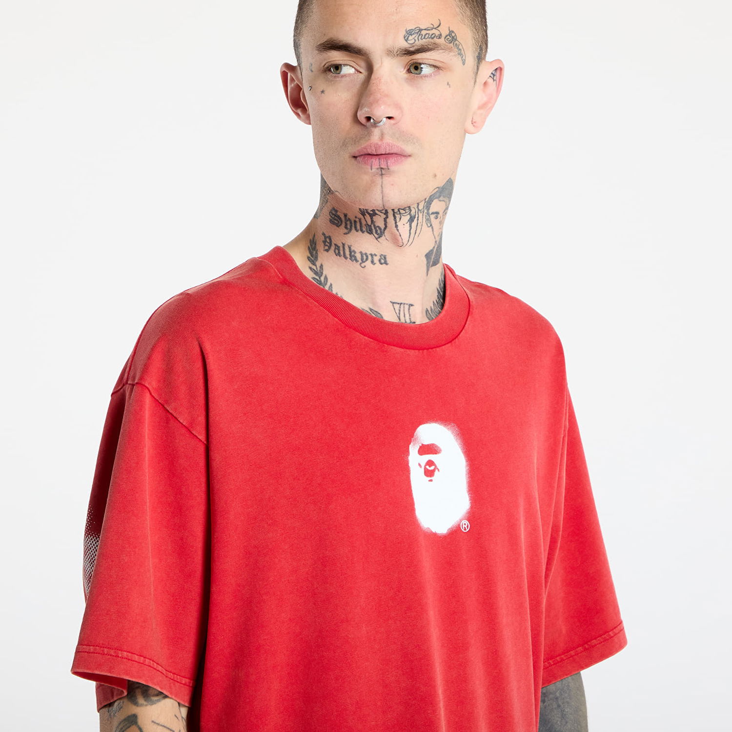 T-shirt BAPE A BATHING APE Pigment Print Ape Head Relaxed Fit T-Shirt Röd | 001CSL301307MRED, 1