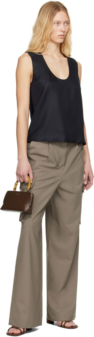 Linne Róhe Róhe Scoop-Neck Silk Tank Top Svart | 415-20-147, 3