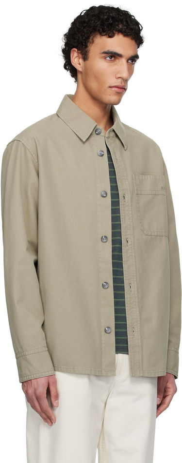 Skjorta A.P.C. A.P.C. Basile Chest Pocket Overshirt Beige | COGBJ-H02918, 1