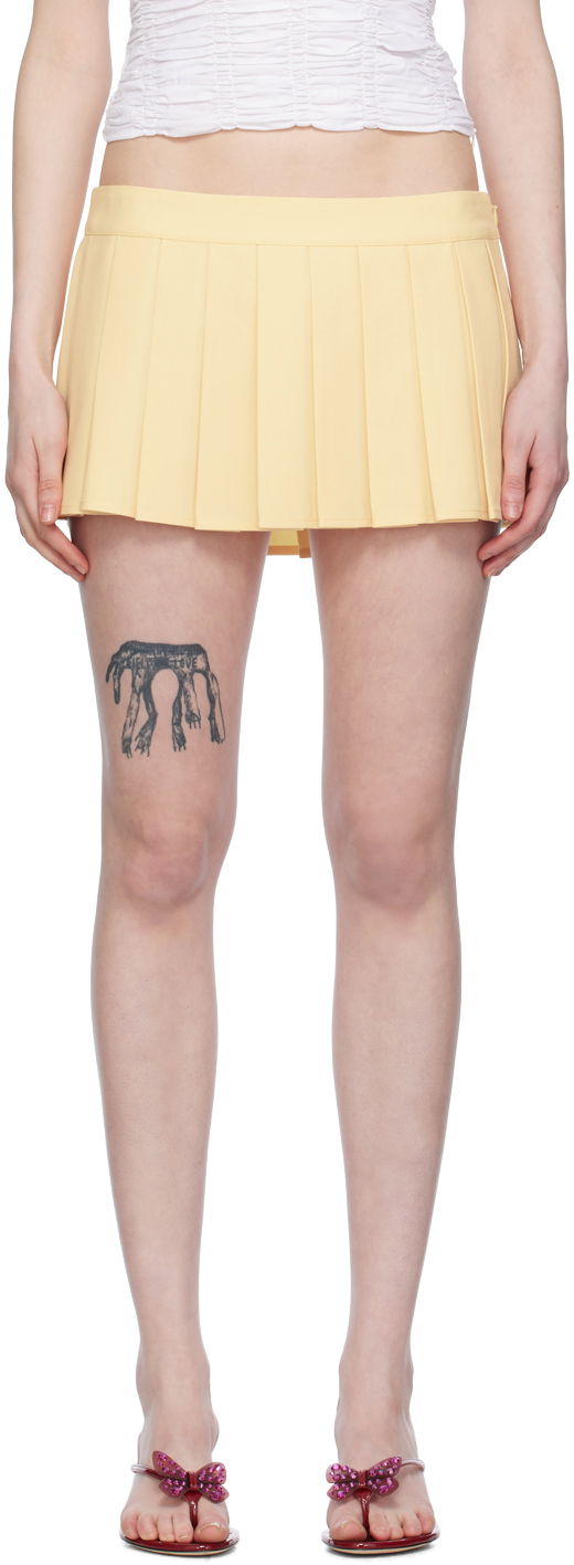 Kjol GUIZIO Guizio Fairfield Pleated Miniskirt Gul | S24304W017