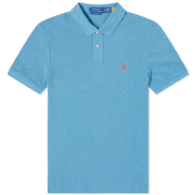 Polotröja Polo by Ralph Lauren Custom Fit Polo Shirt Blå | 710680784366