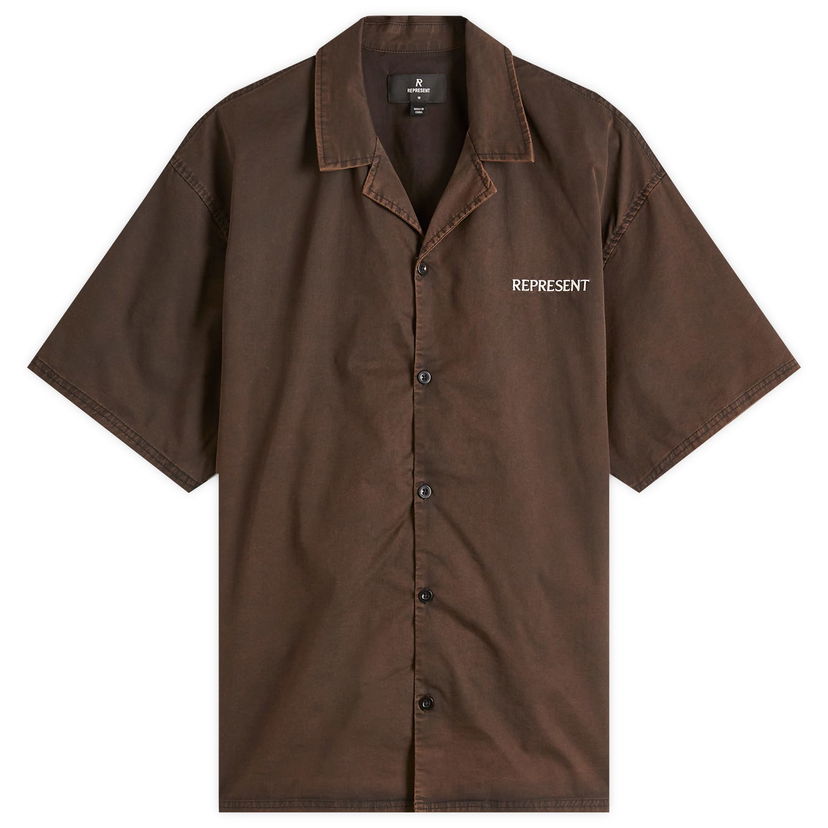 Skjorta Represent Clo Represent Script Camp Collar Shirt Brun | MLM21464-01