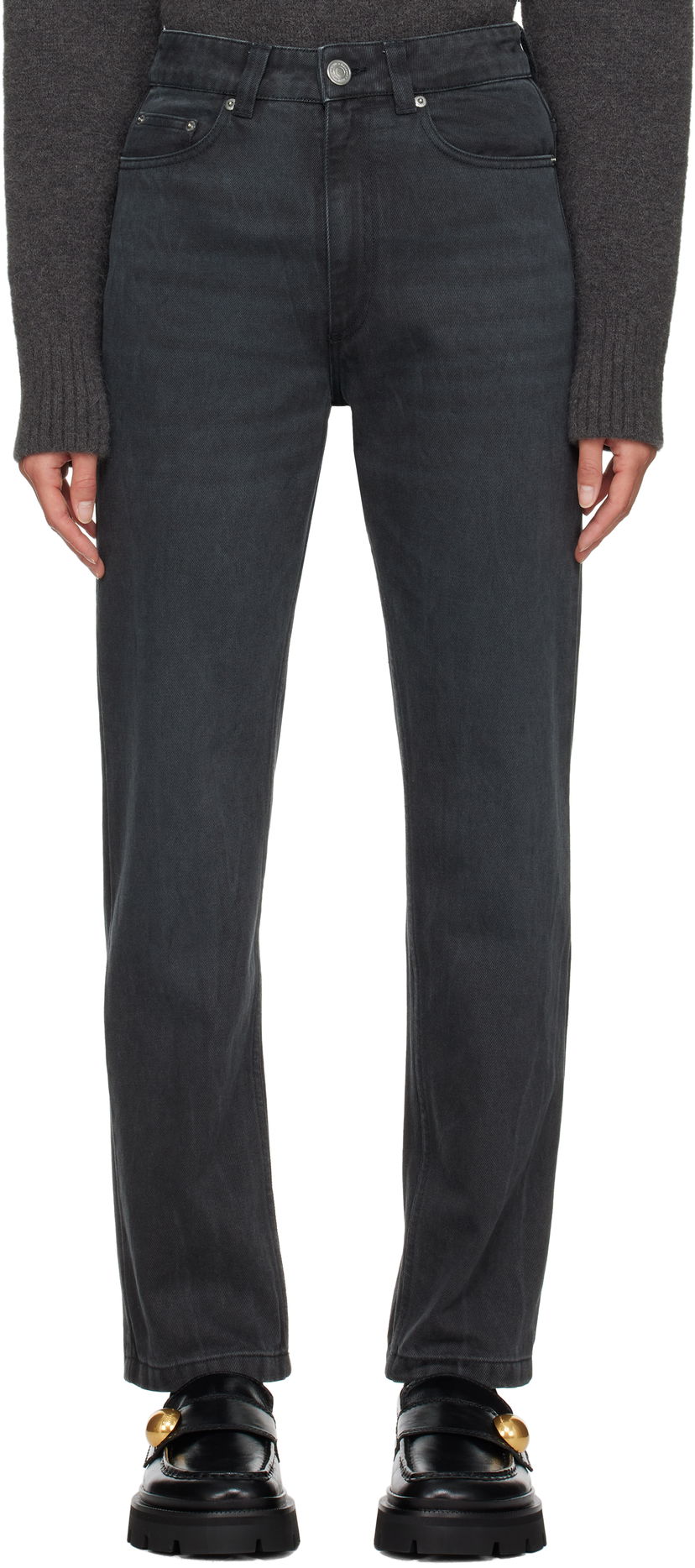 Jeans AMI Classic Fit Jeans Svart | FTR031.CO0037