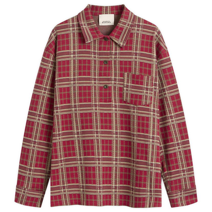 Skjorta ISABEL MARANT Isabel Marant Bruna Check Shirt, Size Medium Röd | 25HCH0261FA-C4K01I-70RD