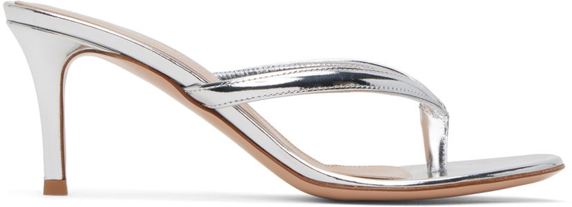 Sneakers och skor Gianvito Rossi Gianvito Rossi Calypso Thong Heeled Sandals Metallisk | G11260.70RIC.MET