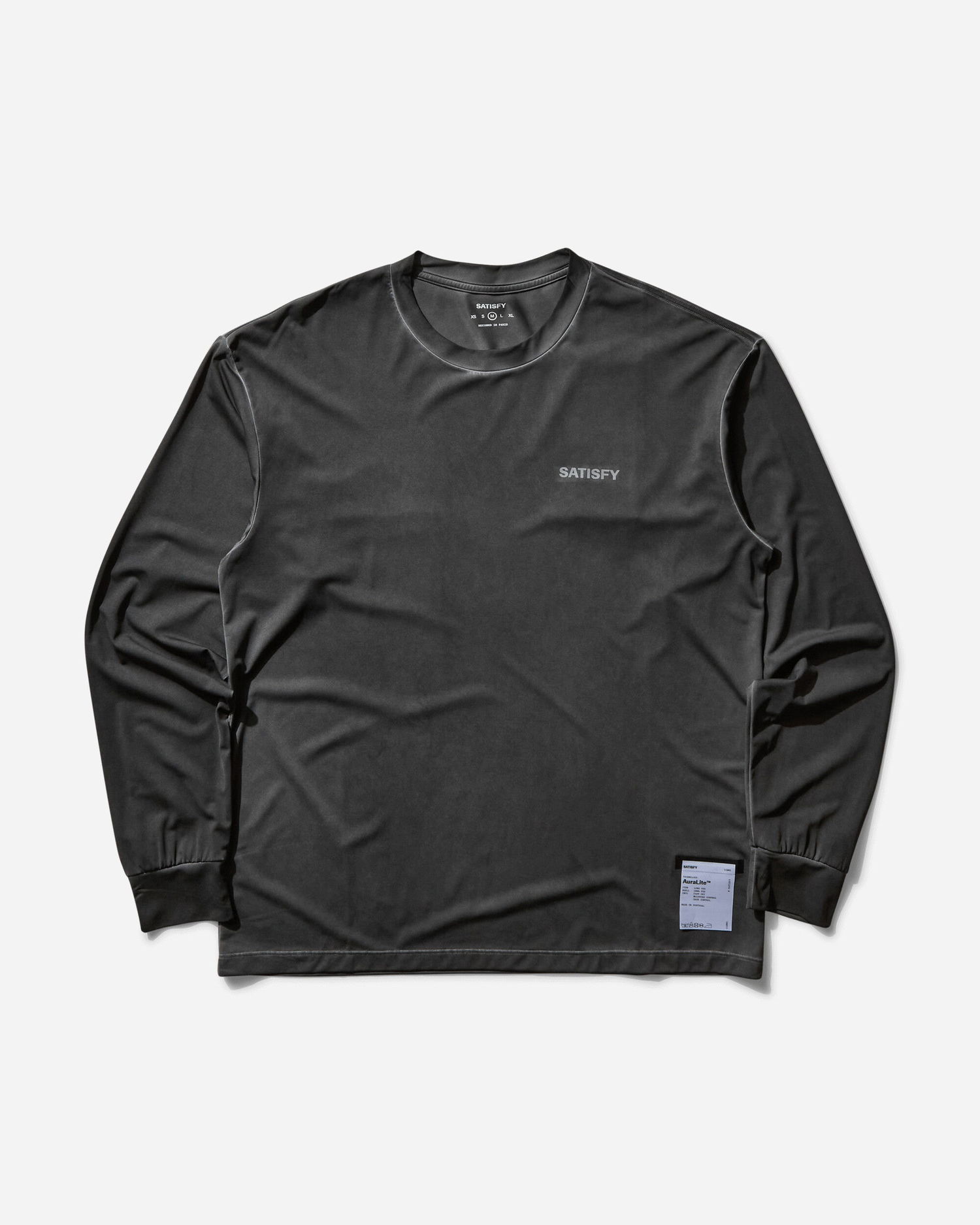 T-shirt Satisfy AuraLite Long Sleeve T-Shirt Svart | 11001 PB-SAB, 1