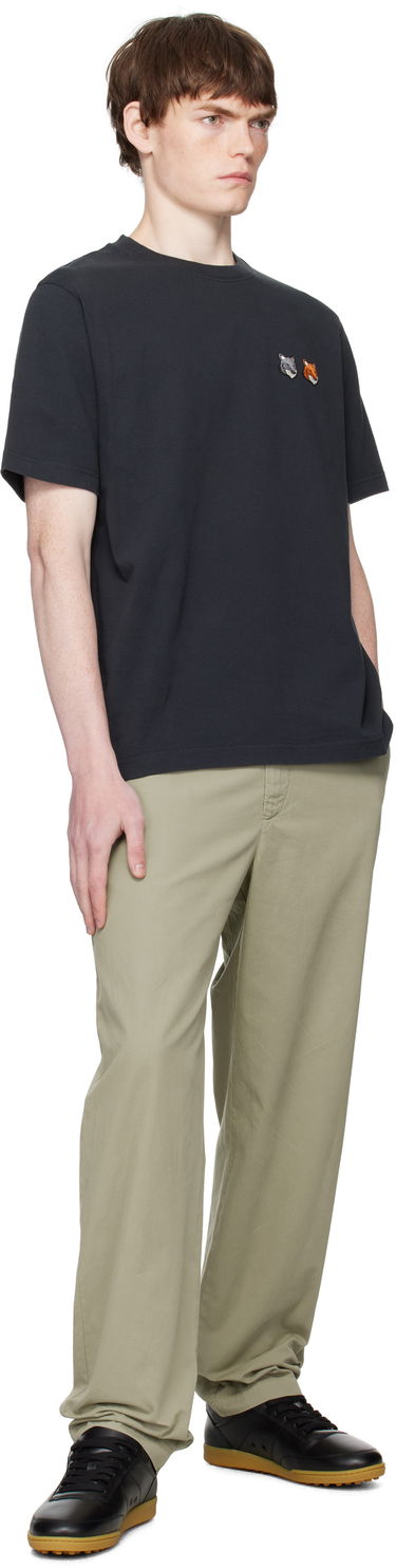 T-shirt MAISON KITSUNÉ Maison Kitsuné Double Fox Head Comfort T-Shirt Svart | OM011CFKJ0118, 3
