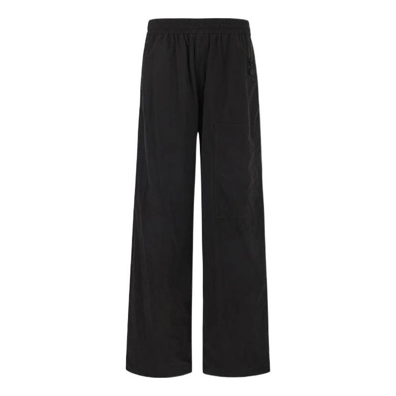 Träningsbyxor Off-White Solid Color Elastic Waistband Straight-Leg Casual Pants Svart | OMCA238F22FAB0021000